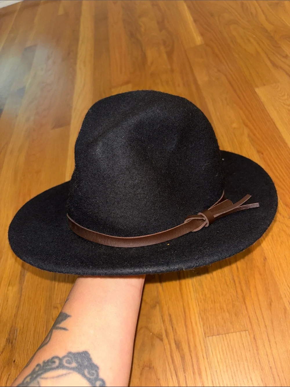 Black Wool Fedora Hat